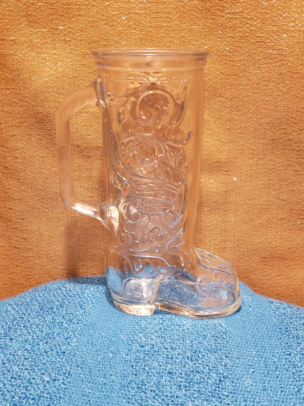 Clear Glass Boot-Shaped Mug With Handle